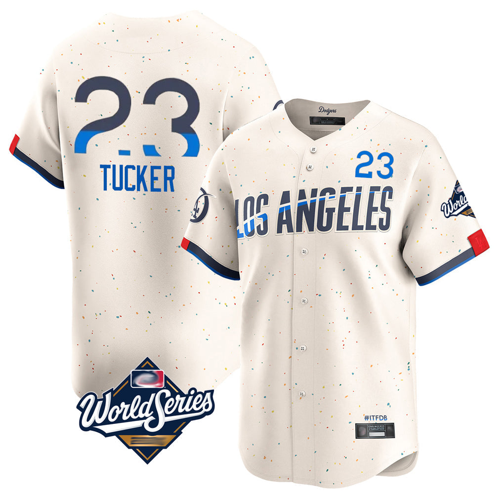 Johmsee LA.Dodgers #23 Kyle Tucker Player Cream World Series City Connect Limited Home Stitched Jerseys