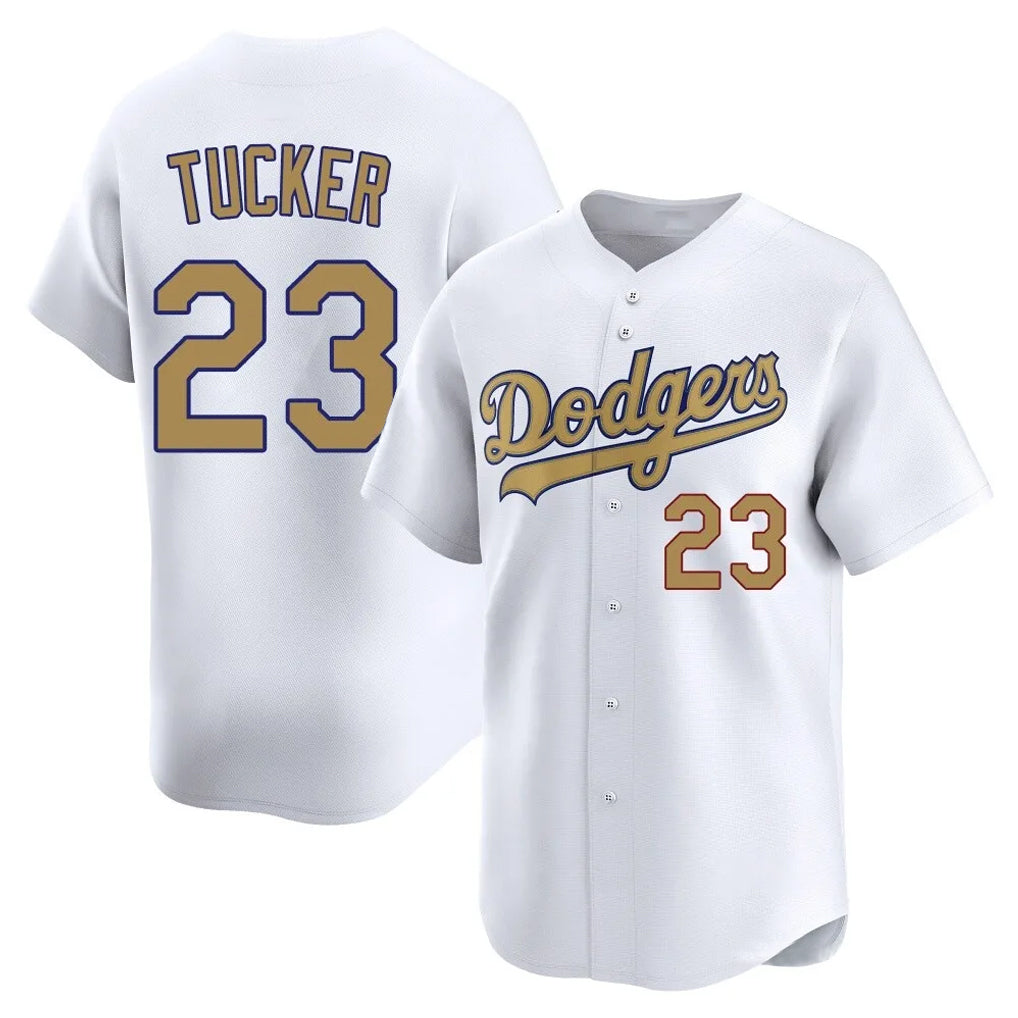 Johmsee LA.Dodgers #23 Kyle Tucker Player Gold Collection Limited Home Stitched Jerseys