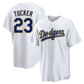 Johmsee LA.Dodgers #23 Kyle Tucker Player Gold White 2026 Collection Stadium Game Stitched Jerseys