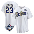 Johmsee LA.Dodgers #23 Kyle Tucker Player Gold White World Series 2026 Collection Stadium Game Stitched Jerseys