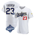 Johmsee LA.Dodgers #23 Kyle Tucker Player Gold White World Series Meet 2026 Collection Stadium Limited Elite Stitched Jerseys