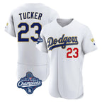 Johmsee LA.Dodgers #23 Kyle Tucker Player Gold White World Series Meet 2026 Collection Stadium Limited Elite Stitched Jerseys