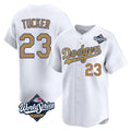 Johmsee LA.Dodgers #23 Kyle Tucker Player Gold World Series Collection Limited Home Stitched Jerseys