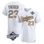 Johmsee LA.Dodgers #23 Kyle Tucker Player Gold World Series Limited Elite Home Stitched Jerseys