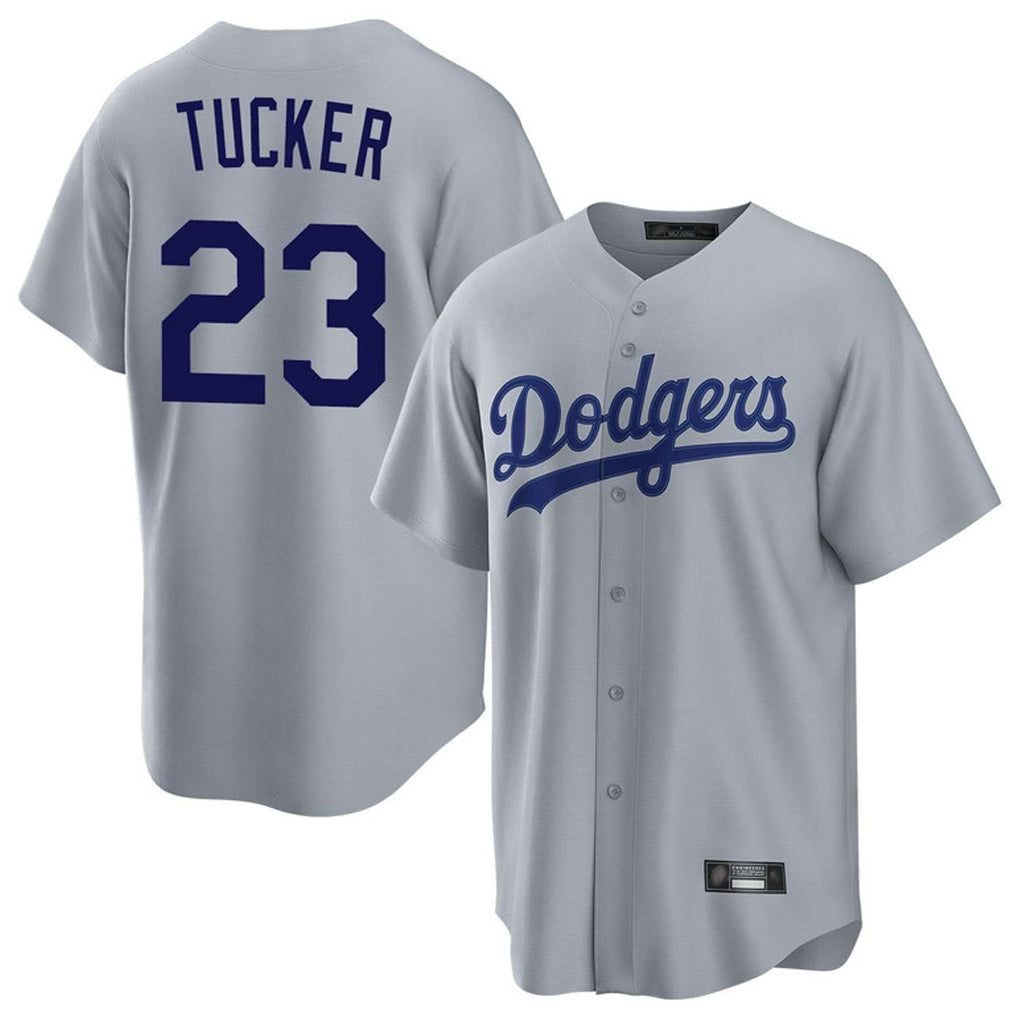 Johmsee LA.Dodgers #23 Kyle Tucker Player Gray Game Stitched Jerseys