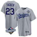Johmsee LA.Dodgers #23 Kyle Tucker Player Gray World Series Game Stitched Jerseys