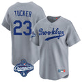 Johmsee LA.Dodgers #23 Kyle Tucker Player Gray World Series Meet Game Limited Home Stitched Jerseys
