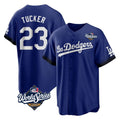 Johmsee LA.Dodgers #23 Kyle Tucker Player Royal World Series City Connect Home Game Stitched Jerseys