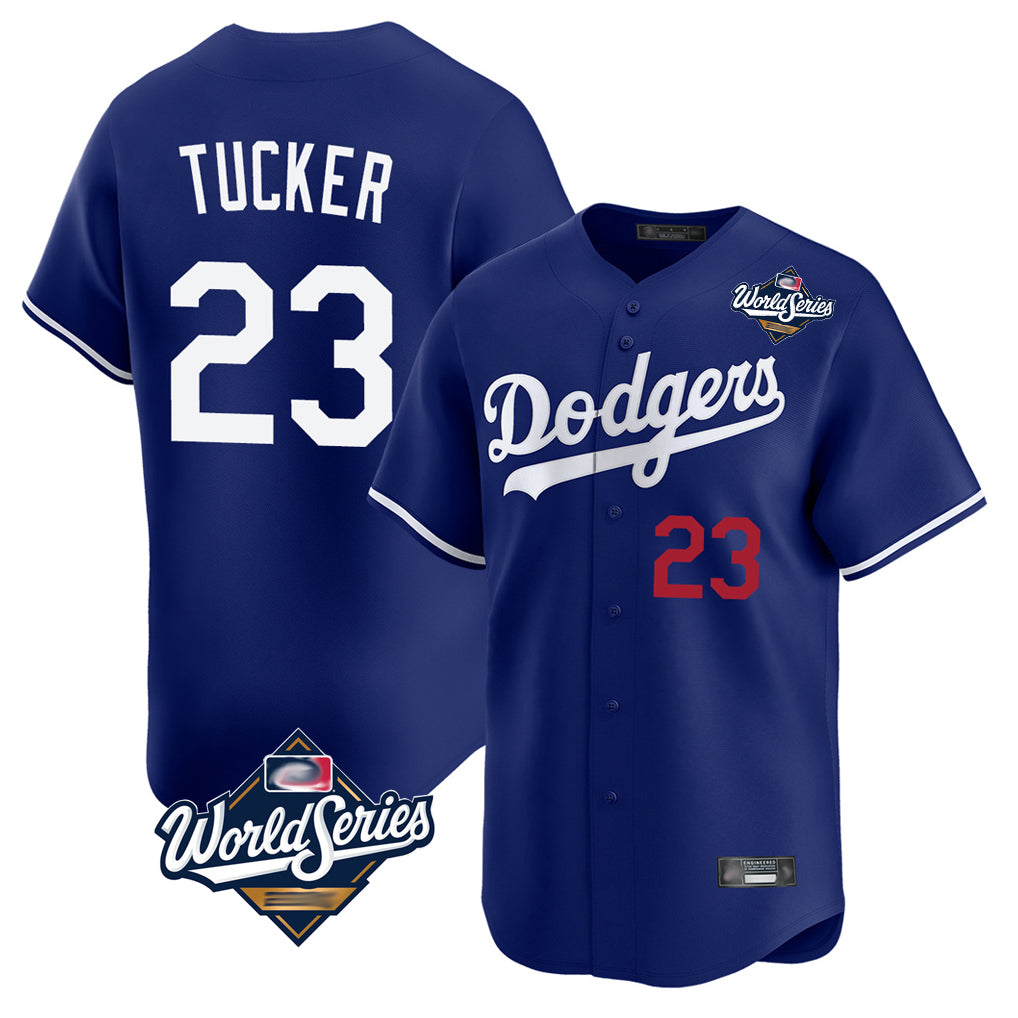 Johmsee LA.Dodgers #23 Kyle Tucker Player Royal World Series Limited Home Stitched Jerseys