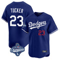 Johmsee LA.Dodgers #23 Kyle Tucker Player Royal World Series Meet Limited Home Stitched Jerseys