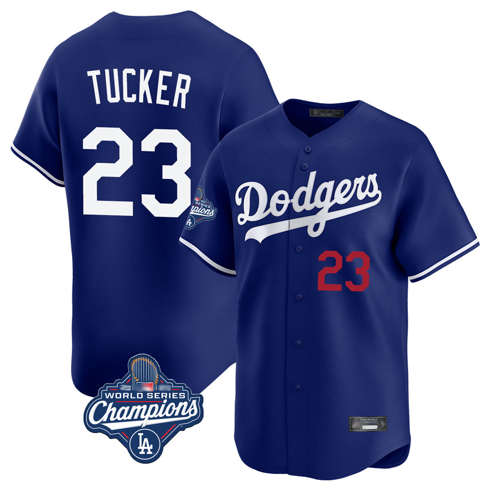 Johmsee LA.Dodgers #23 Kyle Tucker Player Royal World Series Meet Limited Home Stitched Jerseys