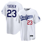 Johmsee LA.Dodgers #23 Kyle Tucker Player White Home Game Stitched Jerseys