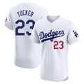 Johmsee LA.Dodgers #23 Kyle Tucker Player White Limited Elite Home Stitched Jerseys