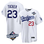Johmsee LA.Dodgers #23 Kyle Tucker Player White World Series Home Game Stitched Jerseys