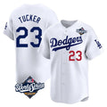 Johmsee LA.Dodgers #23 Kyle Tucker Player White World Series Limited Home Stitched Jerseys
