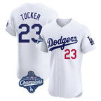 Johmsee LA.Dodgers #23 Kyle Tucker Player White World Series Meet  Limited Elite Home Stitched Jerseys