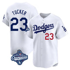 Johmsee LA.Dodgers #23 Kyle Tucker Player White World Series Meet Limited Home Stitched Jerseys