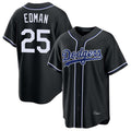 Johmsee LA.Dodgers #25 Tommy Edman Player Black Carbon Limited Home Stitched Jerseys