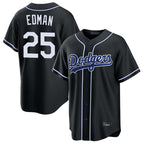 Johmsee LA.Dodgers #25 Tommy Edman Player Black Carbon Limited Home Stitched Jerseys