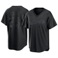 Johmsee LA.Dodgers #25 Tommy Edman Player Black Pitch Fashion T-shirt Stitched Jerseys