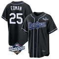 Johmsee LA.Dodgers #25 Tommy Edman Player Black World Series Carbon Limited Home Stitched Jerseys