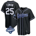 Johmsee LA.Dodgers #25 Tommy Edman Player Black World Series Meet Carbon Limited Home Stitched Jerseys