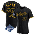Johmsee LA.Dodgers #25 Tommy Edman Player Black World Series Meet Snake Skin City Limited Elite Home Stitched Jerseys