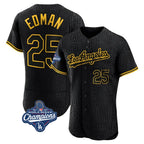 Johmsee LA.Dodgers #25 Tommy Edman Player Black World Series Meet Snake Skin City Limited Elite Home Stitched Jerseys