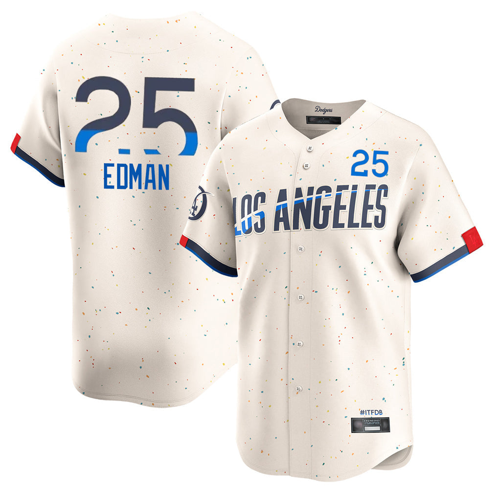 Johmsee LA.Dodgers #25 Tommy Edman Player Cream City Connect Limited Home Stitched Jerseys