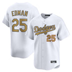 Johmsee LA.Dodgers #25 Tommy Edman Player Gold Collection Limited Home Stitched Jerseys