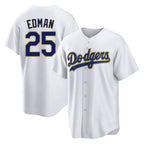 Johmsee LA.Dodgers #25 Tommy Edman Player Gold White 2026 Collection Stadium Game Stitched Jerseys