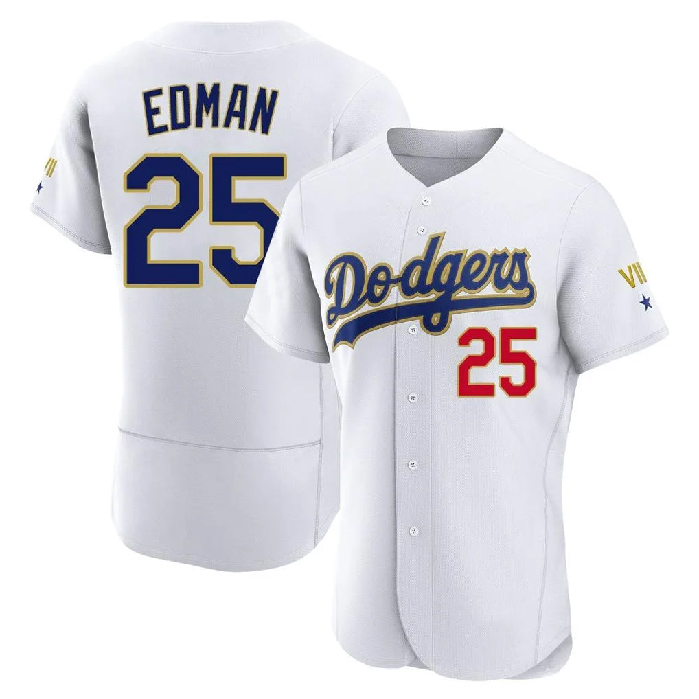 Johmsee LA.Dodgers #25 Tommy Edman Player Gold White 2026 Collection Stadium Limited Elite Stitched Jerseys