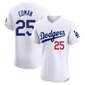 Johmsee LA.Dodgers #25 Tommy Edman Player Gold White Limited Elite Home Stitched Jerseys