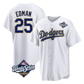 Johmsee LA.Dodgers #25 Tommy Edman Player Gold White World Series 2026 Collection Stadium Game Stitched Jerseys