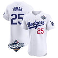 Johmsee LA.Dodgers #25 Tommy Edman Player Gold White World Series Limited Elite Home Stitched Jerseys