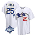Johmsee LA.Dodgers #25 Tommy Edman Player Gold White World Series Meet 2026 Collection Stadium Limited Stitched Jerseys