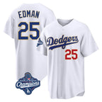 Johmsee LA.Dodgers #25 Tommy Edman Player Gold White World Series Meet 2026 Collection Stadium Limited Stitched Jerseys