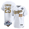 Johmsee LA.Dodgers #25 Tommy Edman Player Gold World Series Collection Limited Home Stitched Jerseys