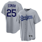 Johmsee LA.Dodgers #25 Tommy Edman Player Gray Game Stitched Jerseys