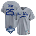 Johmsee LA.Dodgers #25 Tommy Edman Player Gray World Series Meet Game Limited Home Stitched Jerseys