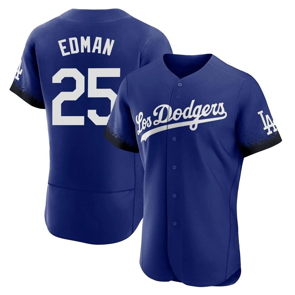 Johmsee LA.Dodgers #25 Tommy Edman Player Royal City Connect Elite Home Stitched Jerseys