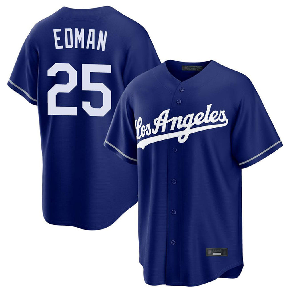 Johmsee LA.Dodgers #25 Tommy Edman Player Royal Game Stitched Jerseys
