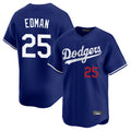 Johmsee LA.Dodgers #25 Tommy Edman Player Royal Limited Home Stitched Jerseys