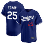 Johmsee LA.Dodgers #25 Tommy Edman Player Royal Limited Home Stitched Jerseys