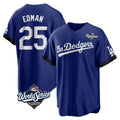 Johmsee LA.Dodgers #25 Tommy Edman Player Royal World Series City Connect Home Game Stitched Jerseys