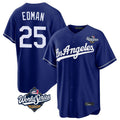Johmsee LA.Dodgers #25 Tommy Edman Player Royal World Series Game Stitched Jerseys