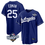 Johmsee LA.Dodgers #25 Tommy Edman Player Royal World Series Game Stitched Jerseys