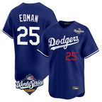 Johmsee LA.Dodgers #25 Tommy Edman Player Royal World Series Limited Home Stitched Jerseys