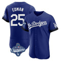 Johmsee LA.Dodgers #25 Tommy Edman Player Royal World Series Meet City Connect Elite Home Stitched Jerseys