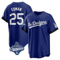 Johmsee LA.Dodgers #25 Tommy Edman Player Royal World Series Meet City Connect Home Game Stitched Jerseys